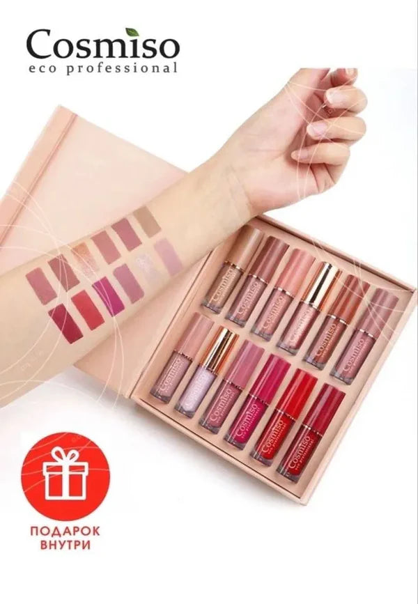 Set De Labiales Liquidos Mate Cosmiso x 12 Unds